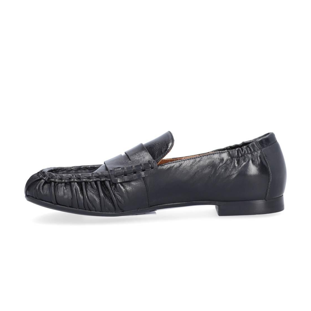 B1361 Loafers med rynker - Black calf 80